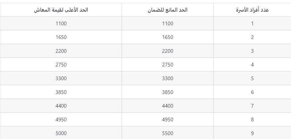 كم معاش الضمان الاجتماعي