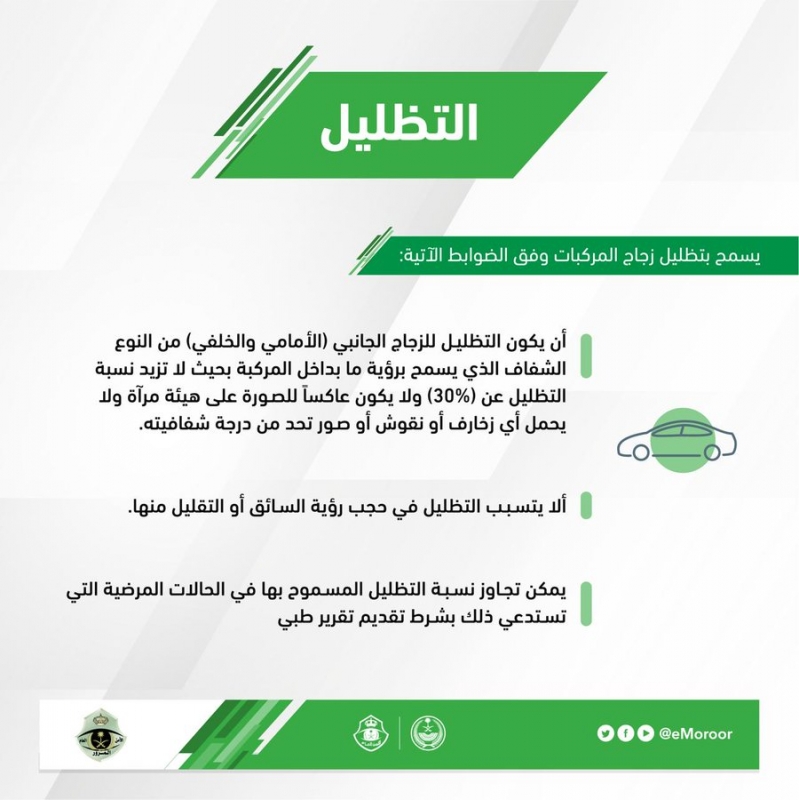 التظليل المسموح به من المرور 