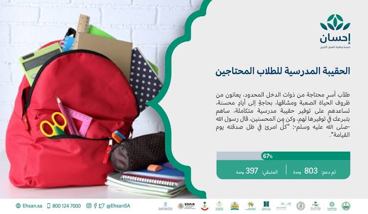 قيمة دعم الحقيبة المدرسية