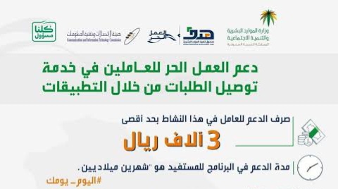 صرف دعم العمل الحر 